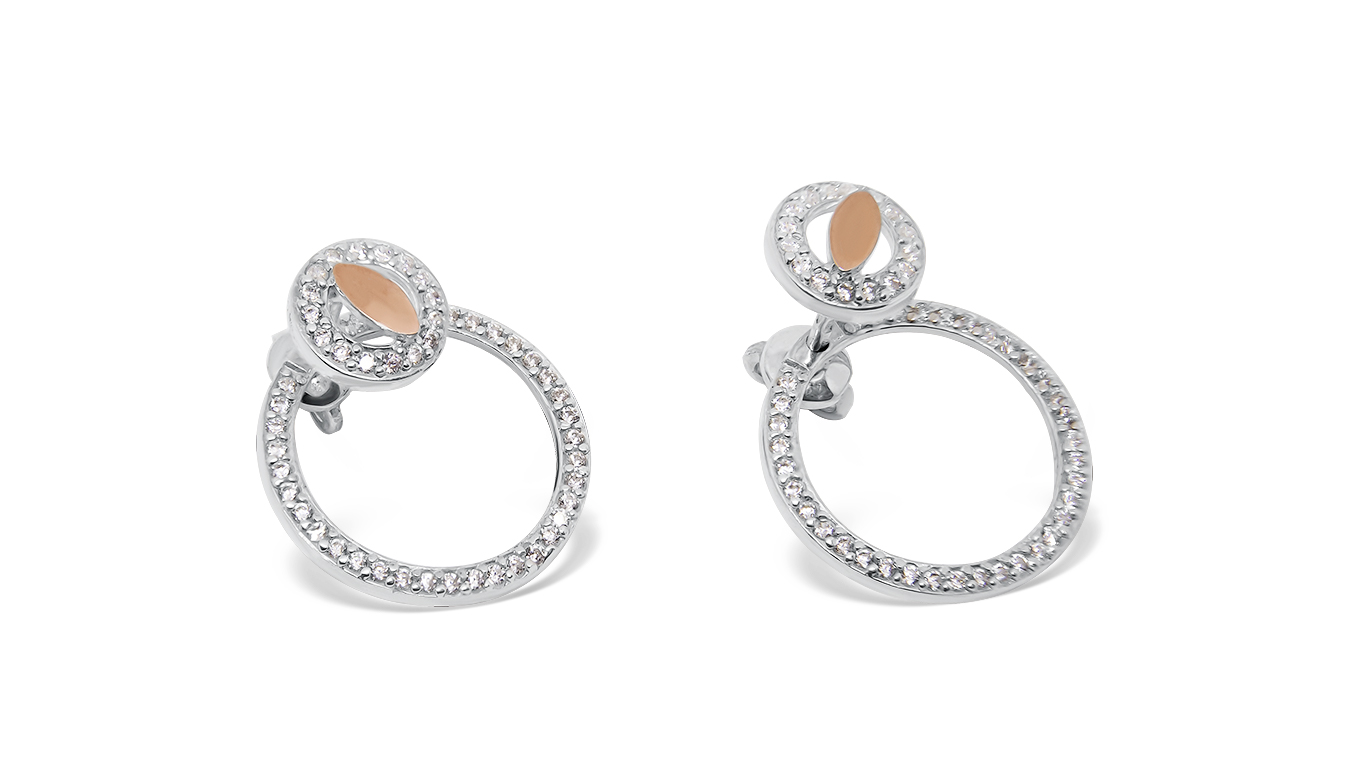 Серебряные серьги с золотом